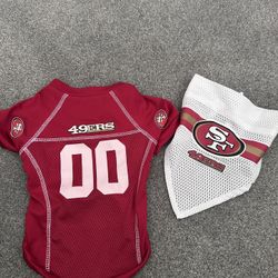 49ERS Dog Jersey And Bandana Size m 