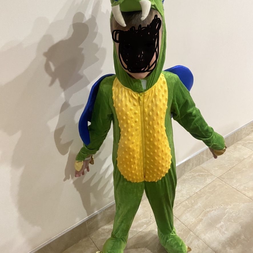 Halloween Dream Play Imagine Plush Green Dragon Jumper Full Halloween Costume 4T Kids