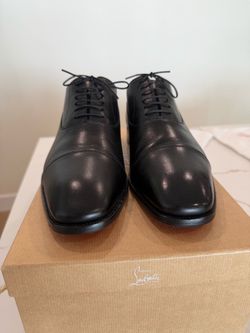 Christian Louboutin Greggory Black Leather Dress Shoes – Size 43 – Full Set