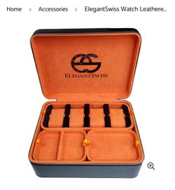ElegantSwiss Watch Leatherette Case 4 Slots and Jewelry Organizer for Travel/Display