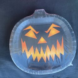 Halloween Pumpkin Paper Plate