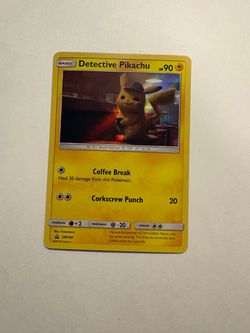 Detective Pikachu Pokemon Card SM190 Coffee Break Corkscrew Punch