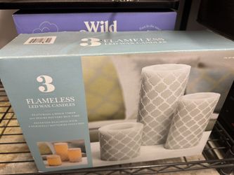 Flameless LED Wax Candles, Set of 3 flameless LED wax candles with 5-hour timer and 500 hours battery run time.