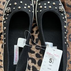 Y2K bling rhinestone black flats shoes 