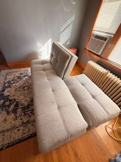 Light Gray Electric Tufted Futon Sofa Bed!