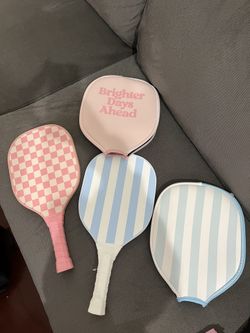 2 Pickleball Paddles With Covers New