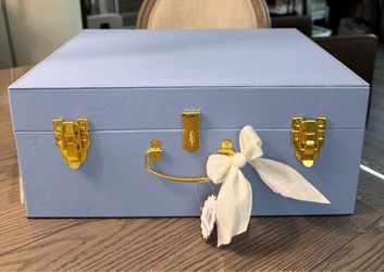 NEW Blue Keepsake Storage Trunk Box