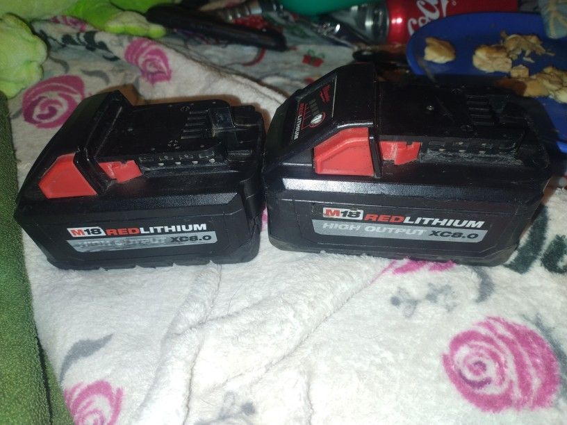 Milwaukee M18 Red Lithium High Output XC8.0 Batteries