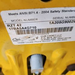 Cub Cadet 42 In 