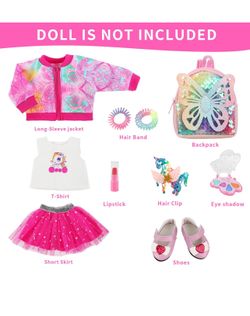 Clothes and Accessories Makeup Set For 18” Doll. (Doll Not Included). 