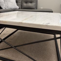 Marble Coffee Table With Steel Base 