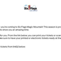 Six Flags Magic Mountain Tickets