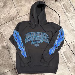 Vintage Blue Flames Harley Davidson Sweater