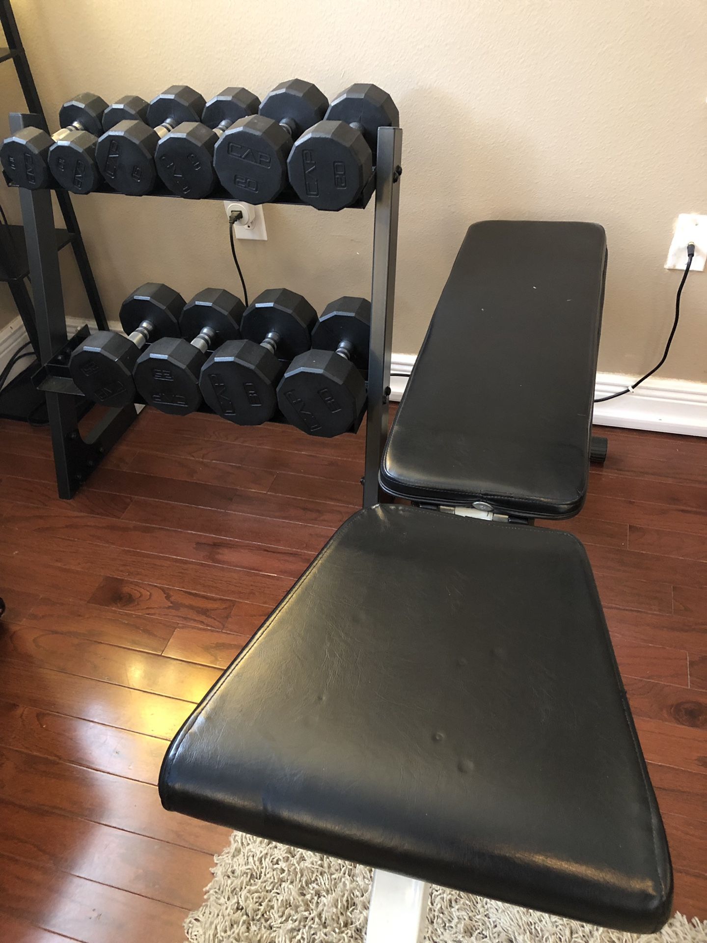 Weight bench and brand new set of weights