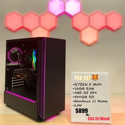 🦊VALUE  FOX 107🦊  NEW | GAMING PC | DESKTOP | RIG | COMPUTER | RYZEN 5 | 16 GB | 500GB SSD | RX 580 | 