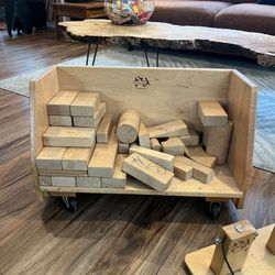 Vintage Community Rifton NY Wooden Blocks with Rolling Holder