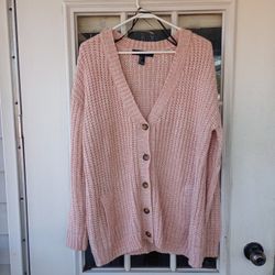 Forever 21 Pink Knit Sweater Sz L Women's 