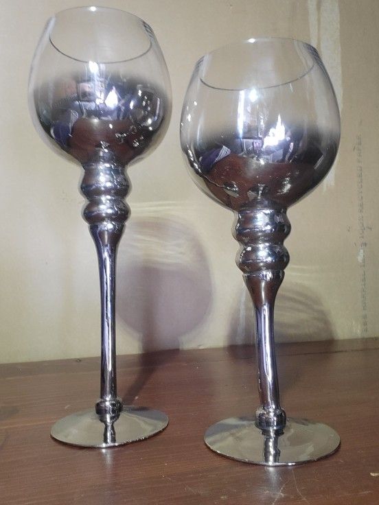 Glass Stem Candle Holders
