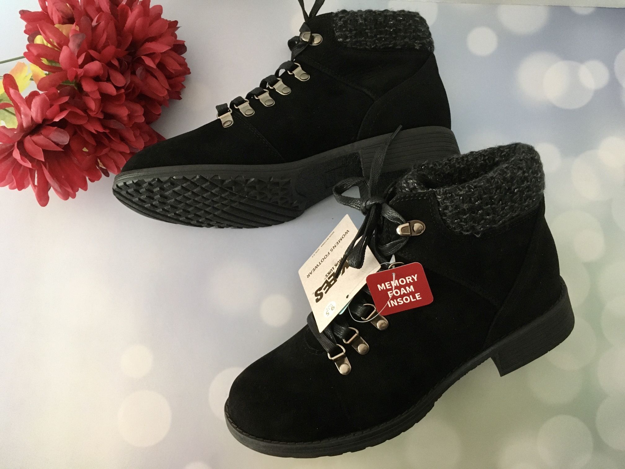 Black Hiking Boots, Size 9 1/2