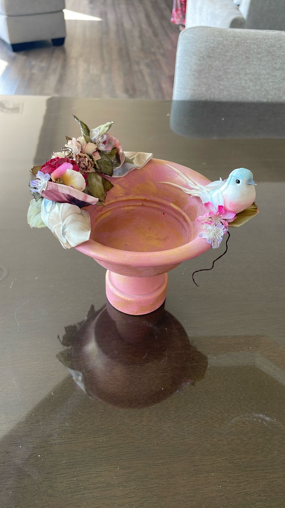 Vintage Norcrest/Lefton Style Ceramic Bird Bath Music Box