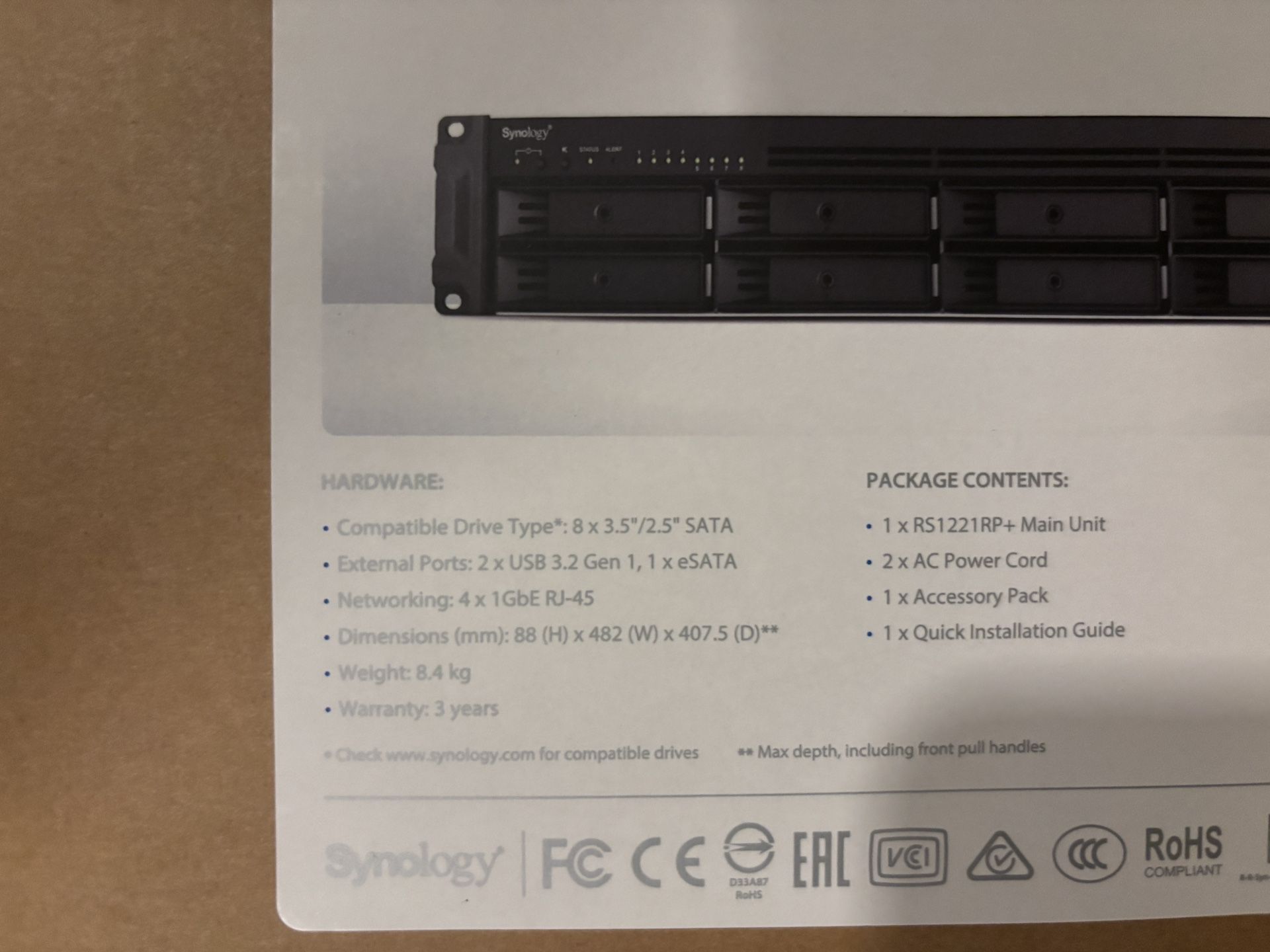 Synology NAS RS1221RP+