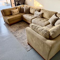 Modern Beige Modular 6pc Sectional Sofa