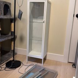 Ikea BAGGEBO Glass-door cabinet, metal/white,