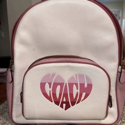 Coach Court Stripe Heart Motif Backpack