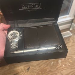L @ Co Watch And Wallet And Pen 