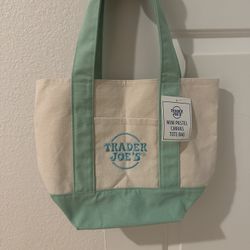 Trader Joes Mini Pastel Green Bag New 