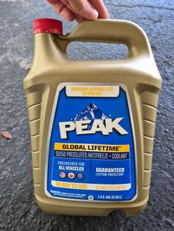 PEAK Global Lifetime Concentrate Antifreeze / Coolant 1 Gallon (3/4 FULL)