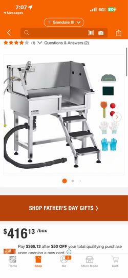 Shop VEVOR 34 in. Pet Dog Bathing Station w/Ramp Professional Stainless Steel Dog Grooming Tub w/Drawer Pet Furniture Cover Right