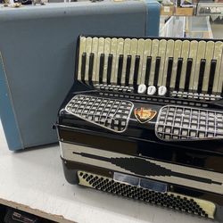 $450 Excelsior Accordiona 306 Black Made In Italy W Case
