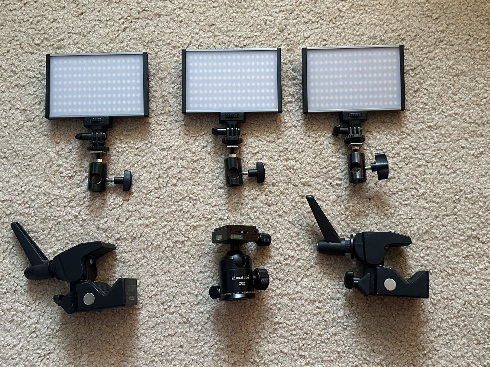 Camera Equipment Lot, Sinnofoto Q02, Calumet MF6820, Tolifo LED Photo/ Vid Light