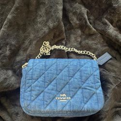 Denim coach purse