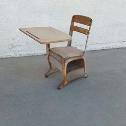 Antique Vintage School Desk - $30
