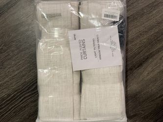 Pinch Pleated Linen Curtains 40"Wx90"L NEW!!