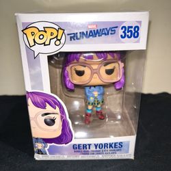 Funko Pop! vinyl figure of Gert Yorkes from the Marvel Runaways series.