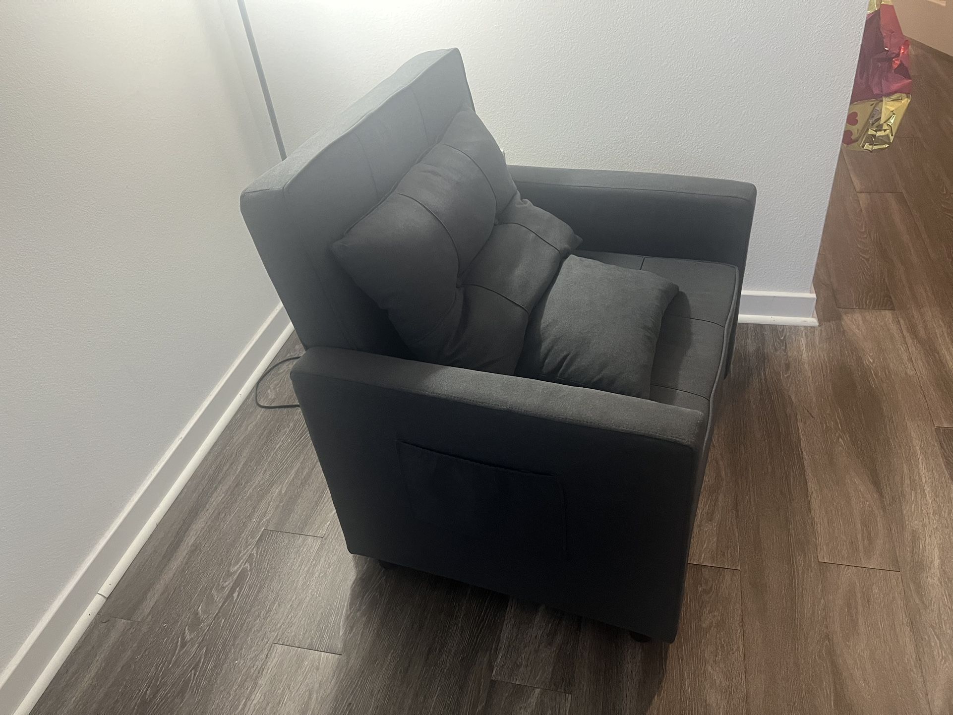 Dark Gray 3-in-1 Convertible Sleeper Chair