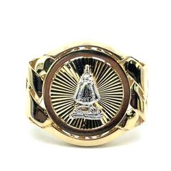 Men’s 10k Yellow Gold Our Lady Of Charity Virgen de la Caridad del Cobre Ring Size 10 GP3129741
