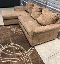 Brown Sectional Sofa with Chaise – Moving Sale
