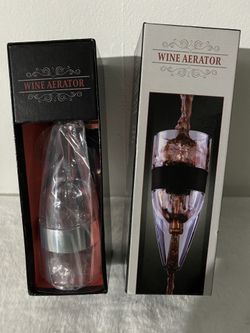 Wine Aerator, Pourer, Diffuser, Decanter Filter with Small Pouch for Home Use or Party (Silver)