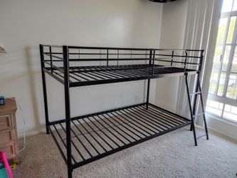 Twin Size Bunk Bed Black Metal