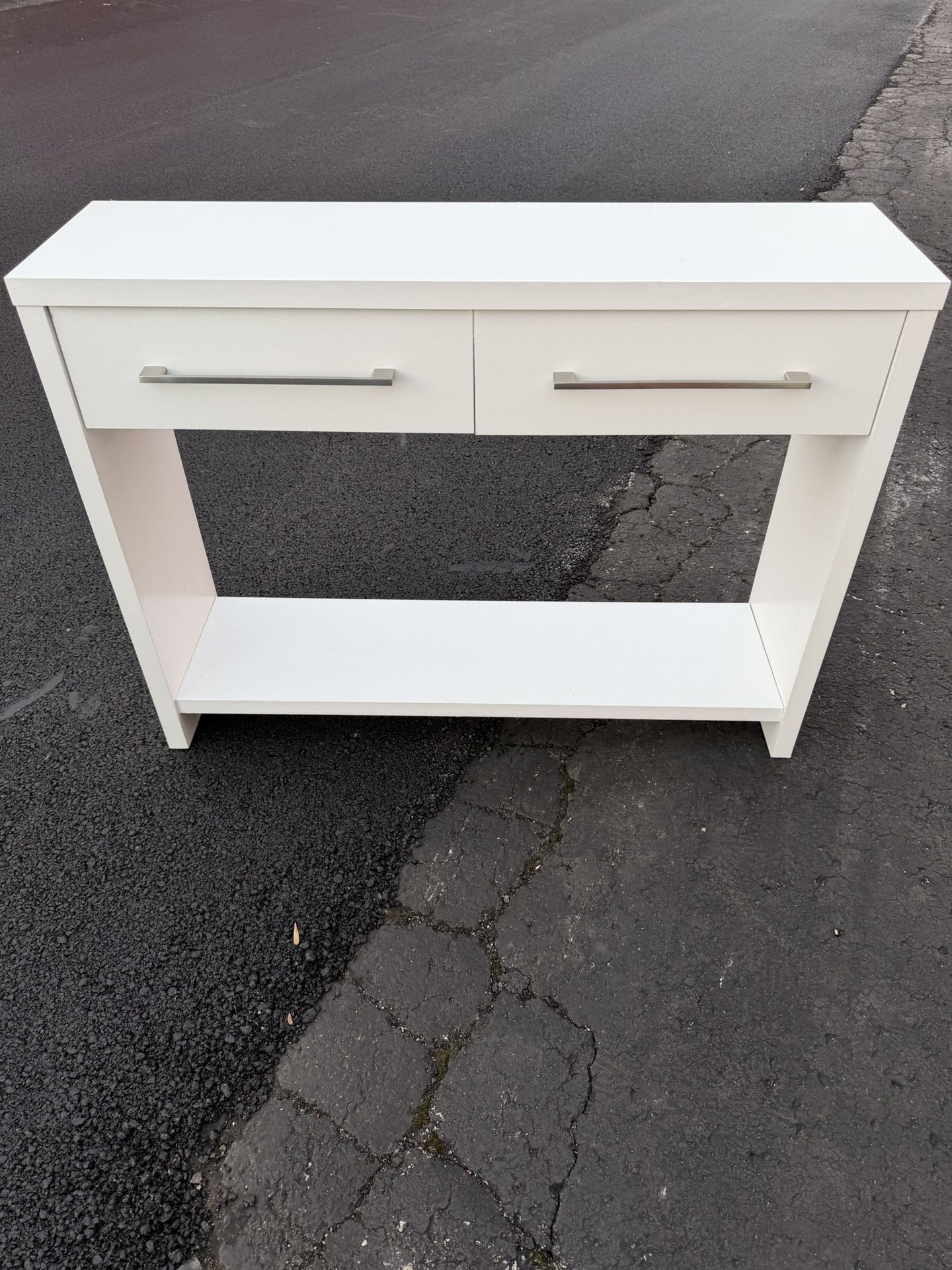 Nsrrow console Table with cabinets 