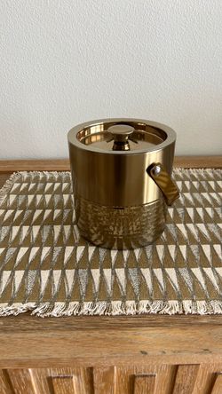 Gold Stainless Steel Ice Bucket with Lid – Never Used