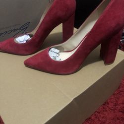 Marc Fisher Women's Zala Red Suede Pump Heel Size 7 M