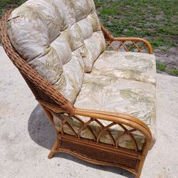 Boho Natural Rattan Loveseat