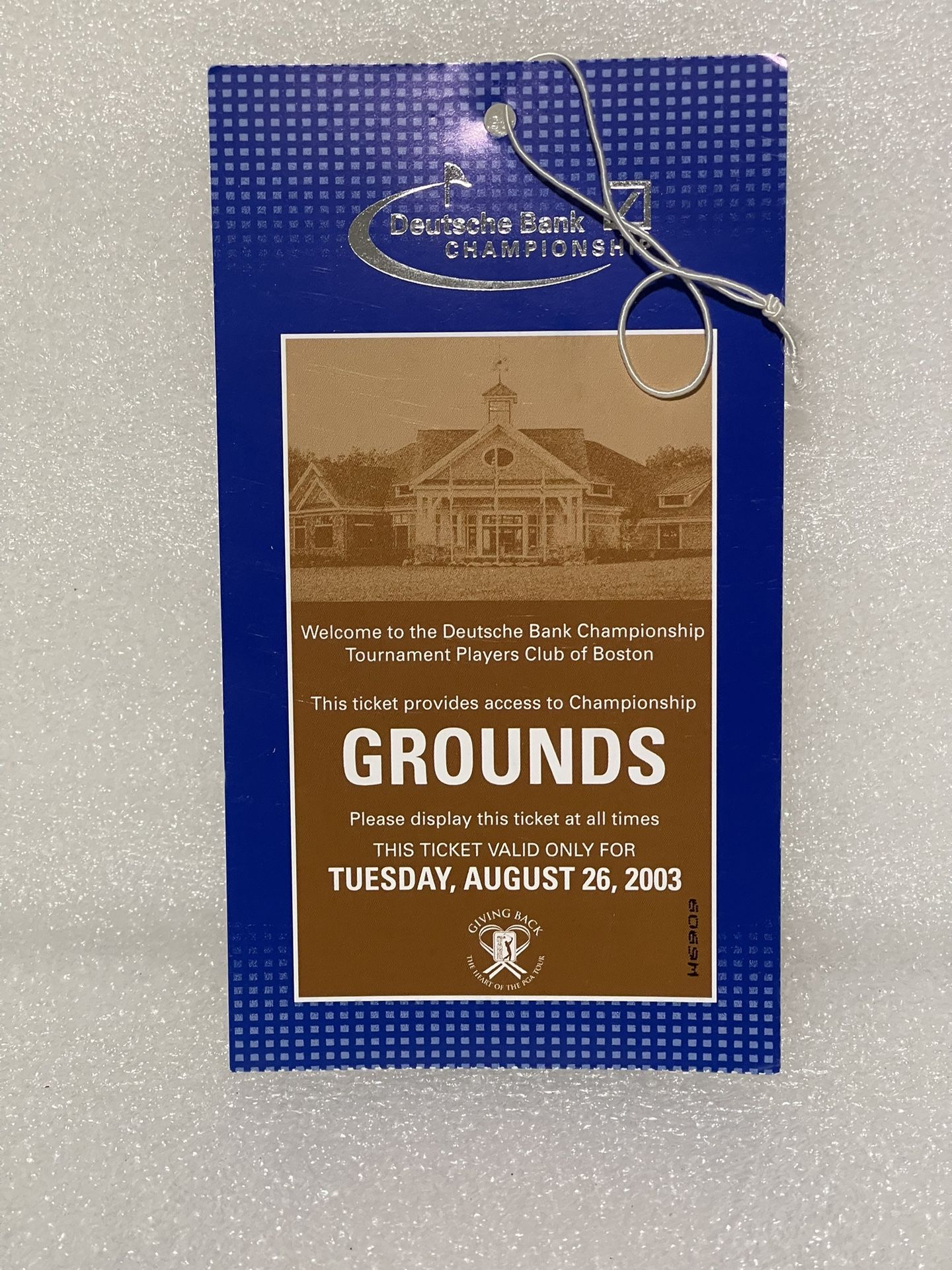 Deutsche Bank Championship Golf Tournament 2003 Ticket