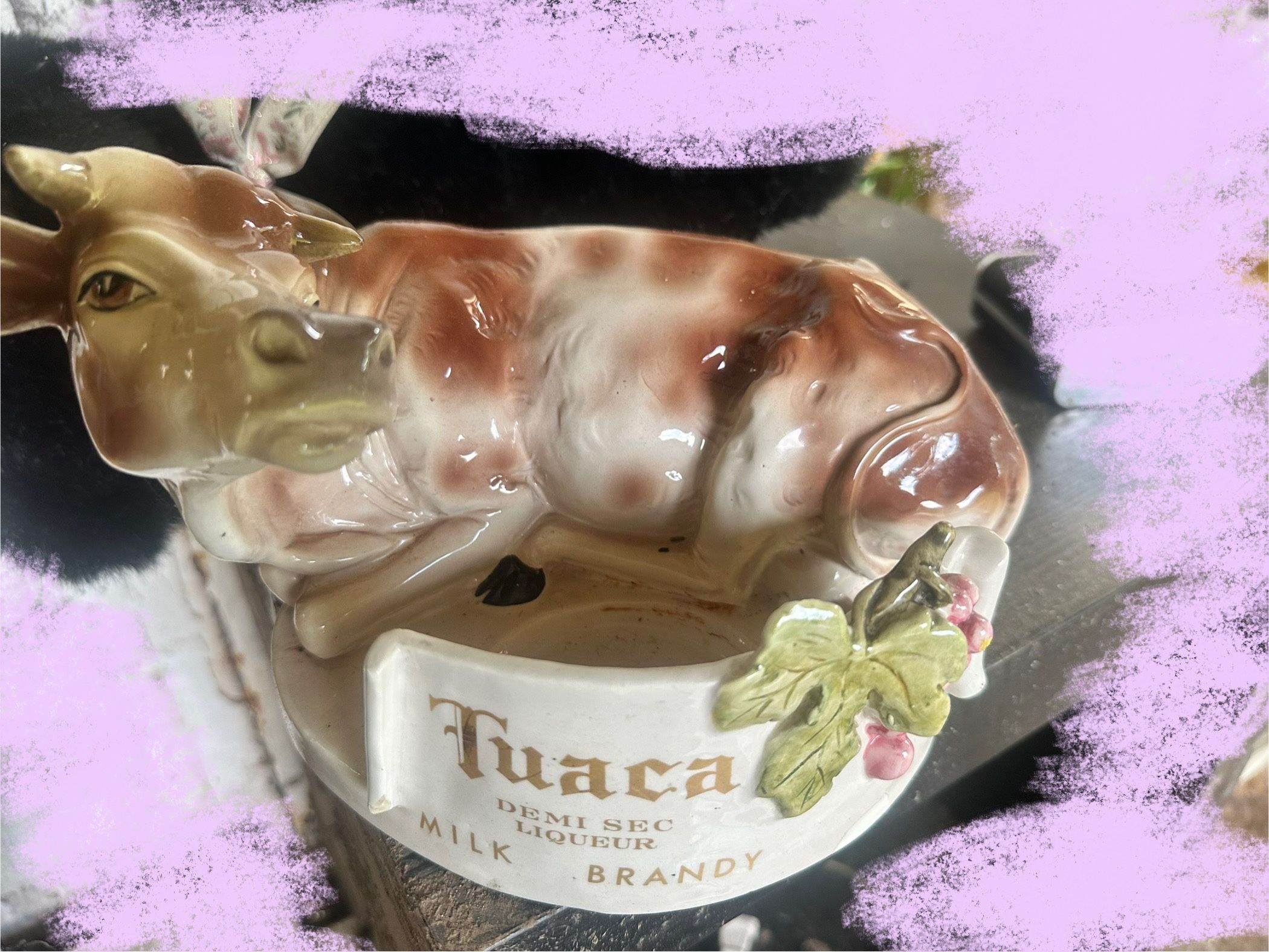 Vintage Tuaca Demi Sec Liqueur Milk Brandy Cow