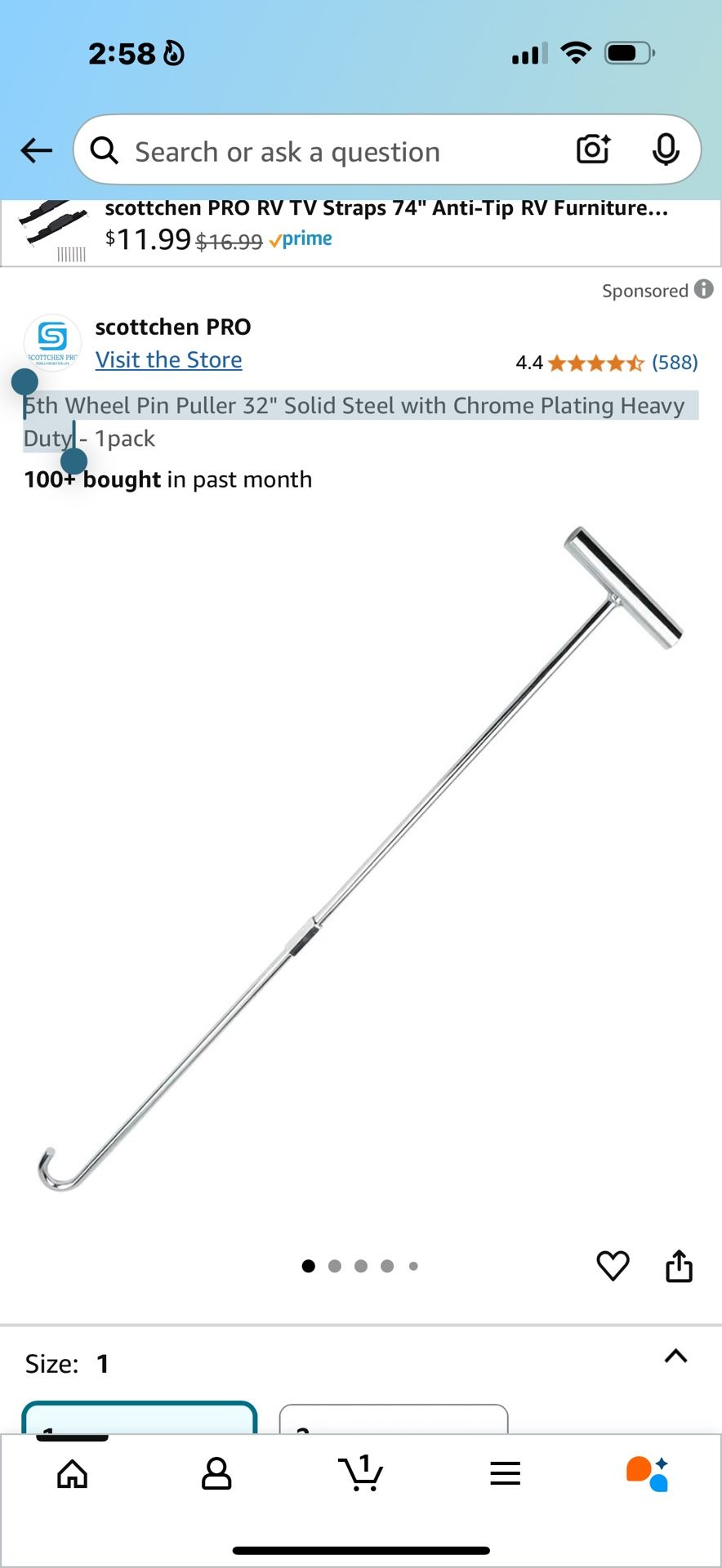 5th Wheel Pin Puller 32"